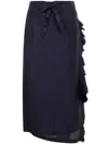 Aspesi Ruffle Detailing Skirt In Blue