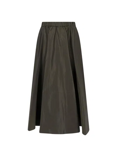 Aspesi Midi Skirt In Technical Fabric In Green