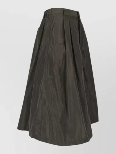 Aspesi Midi Skirt Knee Length Elastic Waistband In Black