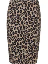 Aspesi Animal Print Cotton Midi Skirt In Spotted