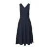 Aspesi Midnight Blue Cotton Pique Midi Dress