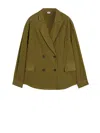 Aspesi Military Green Double Breasted Jacket In Militare