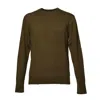 ASPESI ASPESI MILITARY GREEN WOOL CREWNECK SWEATER