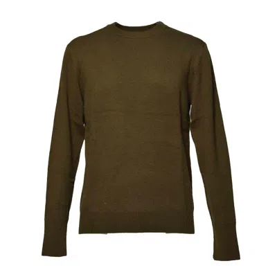 Aspesi Military Green Wool Crewneck Sweater In Black