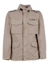 Aspesi Beige Minifield Patch-logo Cotton Jacket In Gray