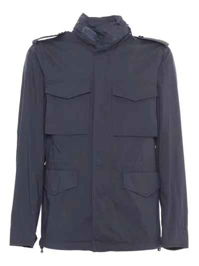 Aspesi Mini Field High-neck Zip-up Jacket In Blue