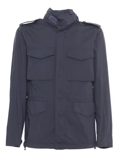 Aspesi Mini Field High-neck Zip-up Jacket In Navy