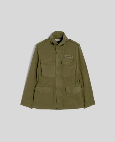 Aspesi Mini Field Jacket Vento In Gabardina - Militare