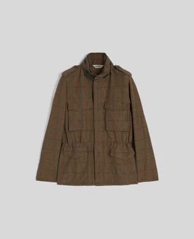Aspesi Mini Field Jacket Vento In Principe Di Galles - Liquirizia
