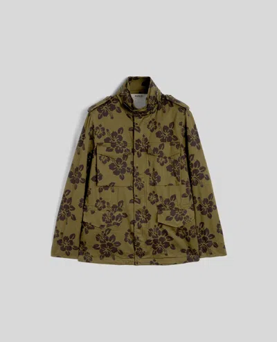 Aspesi Hibiscus-print Lightweight Jacket In Fiore Militare