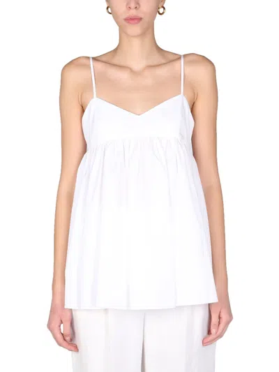 ASPESI ASPESI MINI POPLIN TOP WITH THIN SHOULDER STRAPS