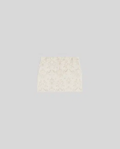 Aspesi Minigonna Con Motivo Floreale Jacquard - Naturale