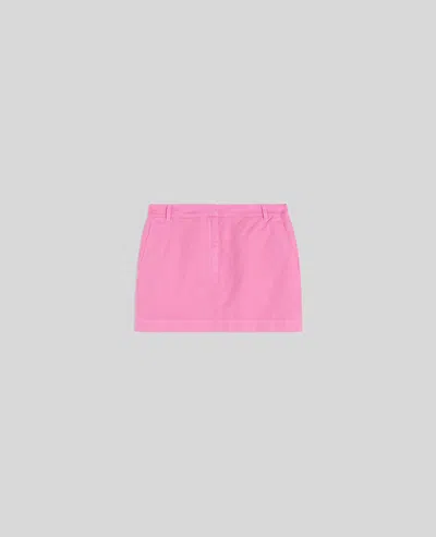 Aspesi Minigonna In Gabardina Di Cotone E Lino - Rosa