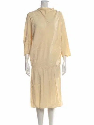 Pre-owned Aspesi Mock Neck Midi Length Dress In Neutral