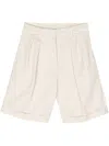 Aspesi Pleated Chino Shorts In Brown