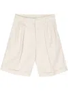 Aspesi Pleated Chino Shorts In Natural