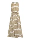 Aspesi Abito In Popeline Con Stampa Tie-dye - Beige In Brown