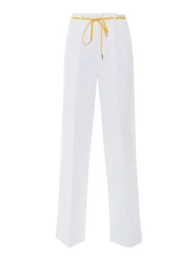 Aspesi Relaxed Fit Straight-leg Trousers With Drawstring In White