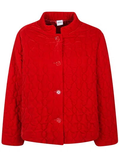 Aspesi "mod.0960" Velvet Jacket In Red