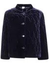 Aspesi Quilted Buttoned Jacket In Blue