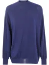 Aspesi Raglan-sleeve Wool Sweater In Blue