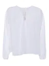 Aspesi Bow Tied Rounded Hem Top In White