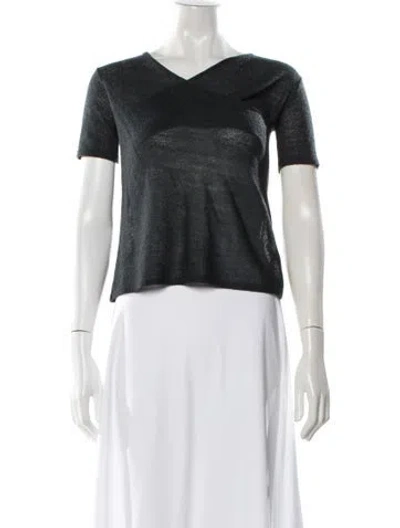Pre-owned Aspesi Mohair V-neck Sweater In Black