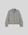 Aspesi Mohair Wool Blend Cardigan In Gray