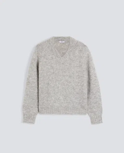 Aspesi Mohair Wool Blend Jumper In Gray