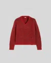 Aspesi Mohair Wool Blend Jumper In Burgundy
