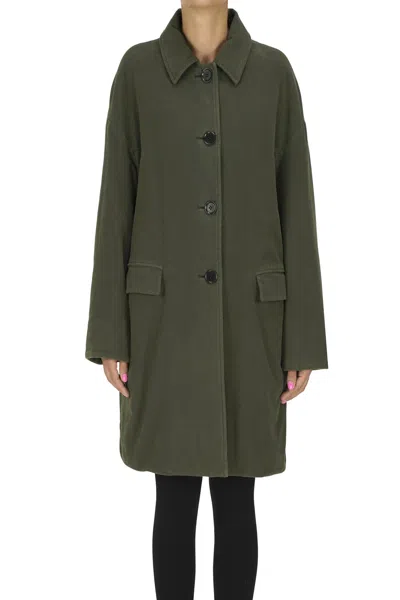 Aspesi Moleskin Coat In Green