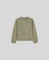 Aspesi Mouline Wool Crew-neck Jumper In Green
