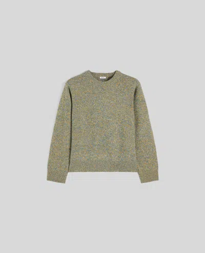 Aspesi Mouline Wool Crew-neck Jumper In Green