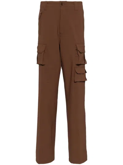 Aspesi Multi-pocket Straight Leg Trousers In Brown