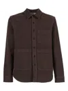 Aspesi Pointed Collar Button-up Shirt With Single Chest Pocket In Burgundy