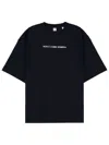 Aspesi Navy Blue Graphic Crew Neck T-shirt In Navy Blue