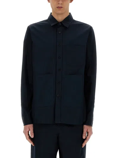 Aspesi Navy Blue Solid Shirt
