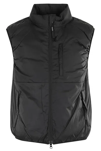 ASPESI NAVY BOMBER VEST WITH HIGH COLLAR