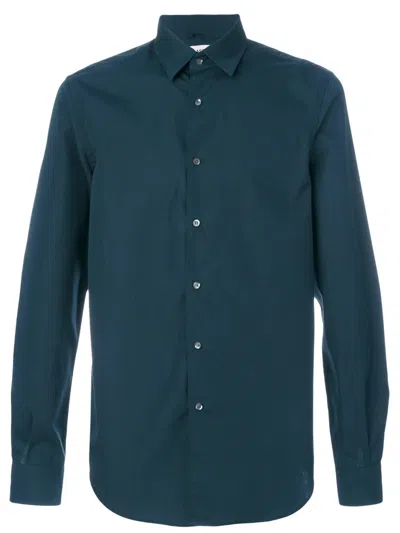 Aspesi Navy Cotton Shirt In Blue