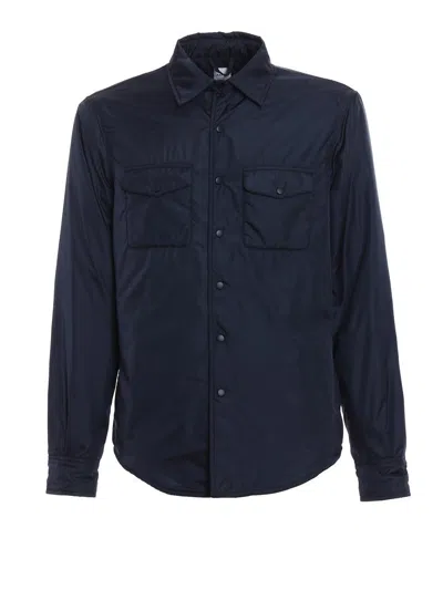 Aspesi Navy Padded Lightly Padded Nylon Shirt Jacket In Blue