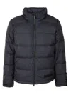 Aspesi Navy Stretch Nylon Down Jacket In Blue