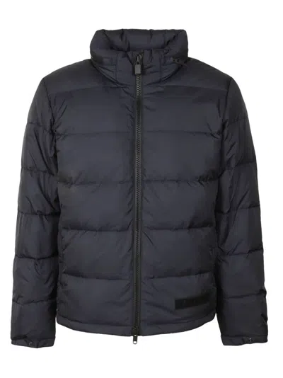 Aspesi Navy Stretch Nylon Down Jacket In Blue