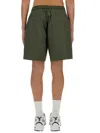 Aspesi Poplin Bermuda Shorts In Military Green