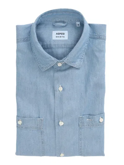 Aspesi New C Slim Shirt In Blue