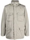 Aspesi Cargo-pocket Hooded Coat In Grau