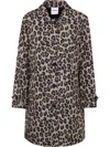 Aspesi Leopard-print Single-breasted Coat In Brown