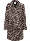 Aspesi Leopard-print Single-breasted Coat In Brown