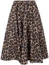 Aspesi Wehi Flare Midi Skirt In Brown
