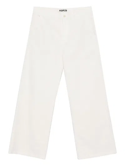 Aspesi Norman Belt-loop Trousers In White