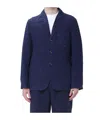 Aspesi Patch-pocket Single-breasted Jacket In Blue